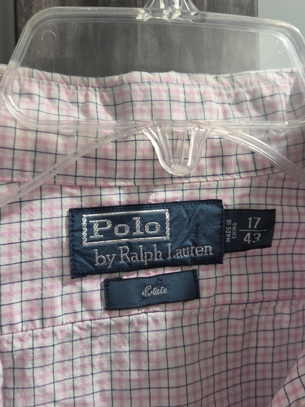 Polo by Ralph Lauren Pink and Navy Windowpane Dress Shirt